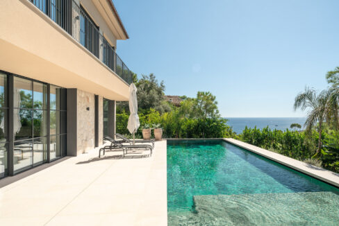 New build villa exterior in Costa d'en Blanes, Mallorca